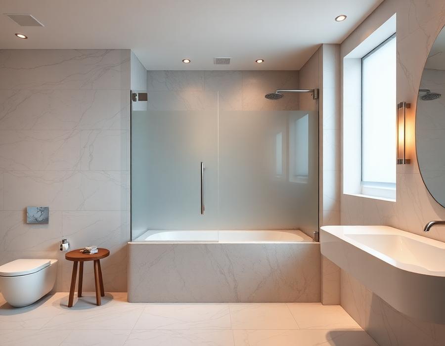 Bathrooms using Frostek smart film